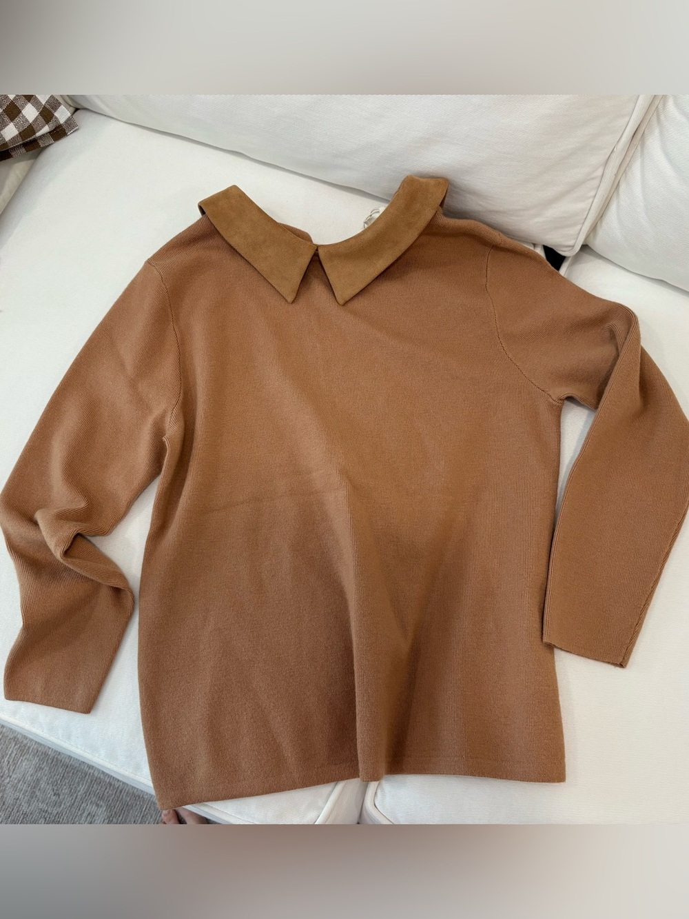 Women's Brown Collared Sweater